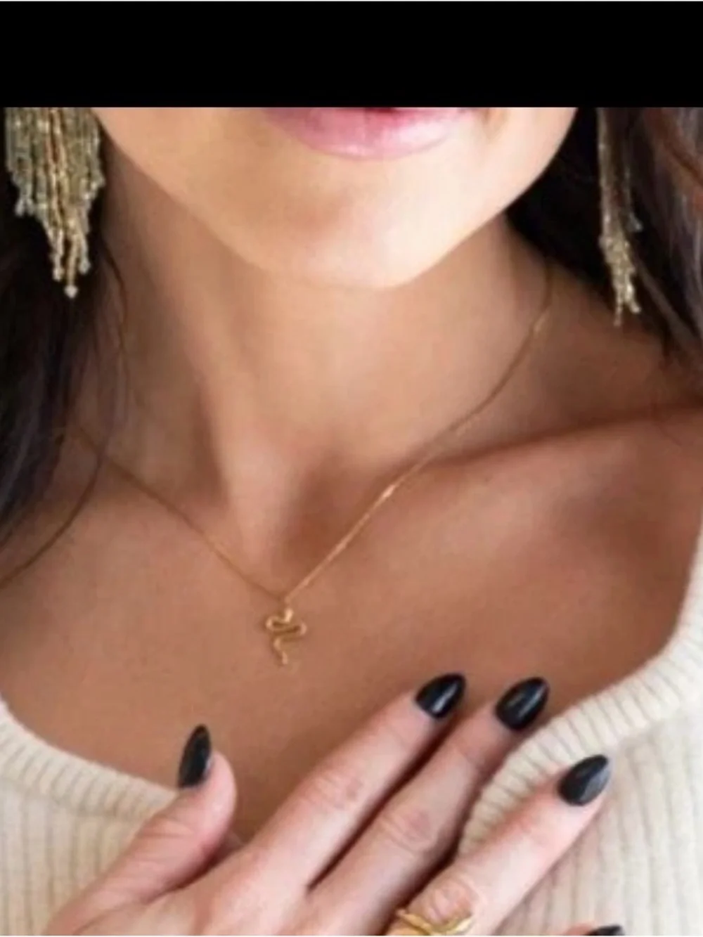 Plunder EXCLUSIVE Private Label Delphine Gold Snake Necklace 16-18” Cable Chain